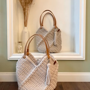 Handtasche „Sunny Bag“,Häkeltasche, gehäkelt, Bobbiny modern in 2 Größen , Boho, Sommer