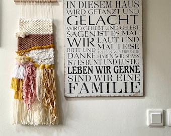 Woven mural wall hanging sand