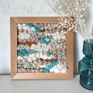 Woven wall picture in wooden frame 1 Modern weaving