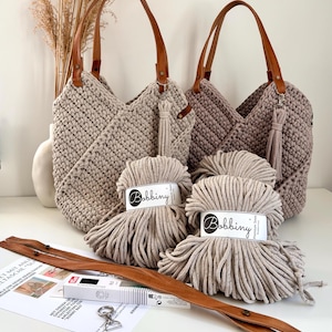 DIY Häkel-Set, Häkeltasche "Sunny Bag", Anleitung Sprache Deutsch, Garn, Häkelnadel Bild 1