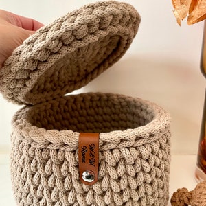 Utensilo crochet basket modern with lid, round 16 cm diameter, Bobbiny image 5