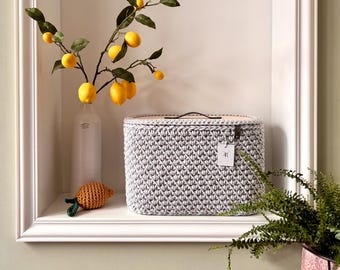 Cesta de ganchillo XL Preciosa, almacenamiento de 20 x 40 cm, con o sin tapa,