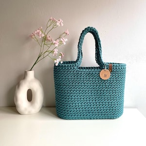 Shopper groß mit oder ohne Magnet Verschluss, Häkeltasche, Handtasche,  gehäkelt, Bobbiny modern, Boho