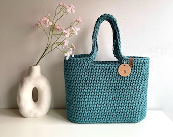 Shopper grande con o sin cierre magnético, bolso de crochet, bolso de mano, crochet, Bobbiny moderno, Boho