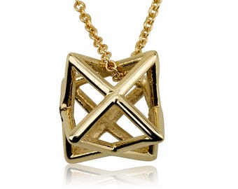 Star of David, Merkaba Necklace, Kabbalah Jewelry, evil eye, Silver Pendant, 3D David Star Necklace, Merkaba Star, Merkaba Pendant, Merkaba