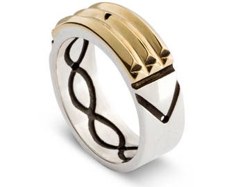 Atlantis-ring, 18k goud en zilver 950 hoge kwaliteit, de ORIGINELE RING – Zuiverende negatieve energieën, energiering, spirituele ring