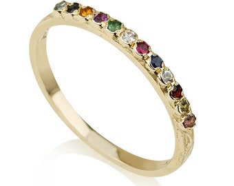 kabbalah jewelry, Priestly Breastplate hoshen gold kabbalah ring for women– engagement ring, ring with stone, mothers day gift