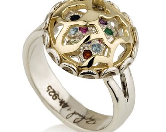 kabbalah jewelry -hoshen ring secret of fortune gold and silver kabbalah ring– Attracting abundance and forming a direct connection with god