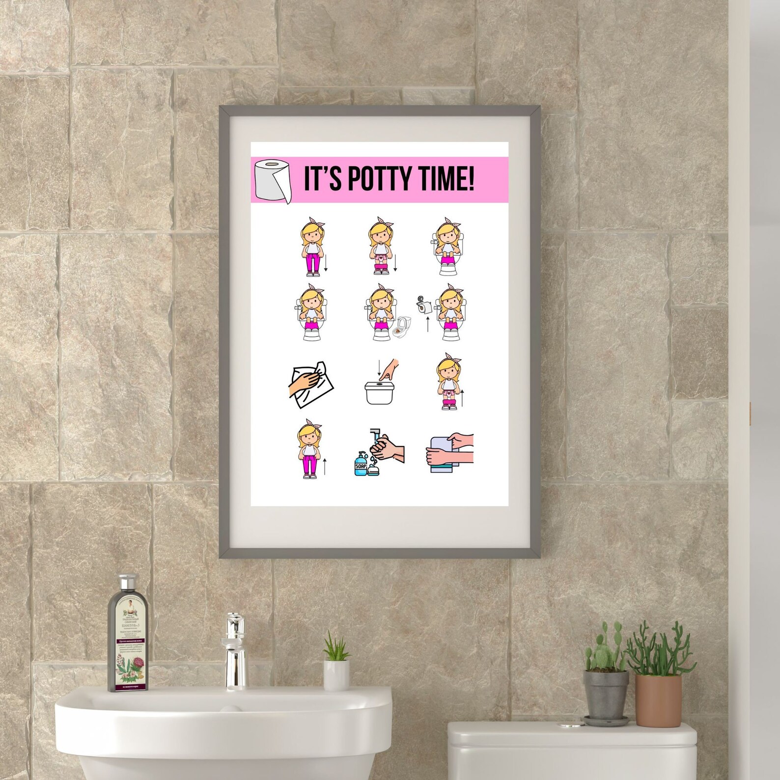 Potty Training Visuals for Girls, Autism Life Skills (digital Download ...