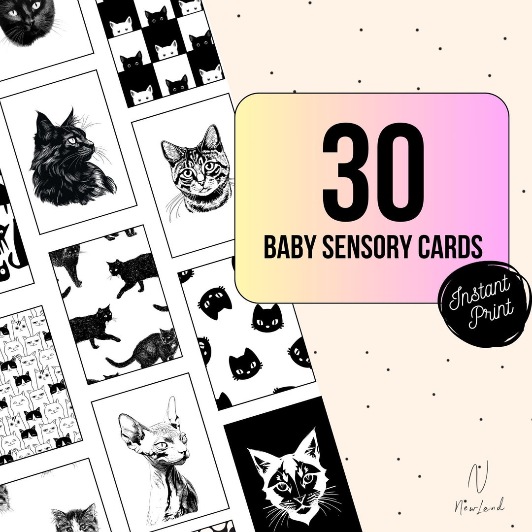 Printable High Contrast Infant Sensory Cards Montessori Baby Flashcards ...