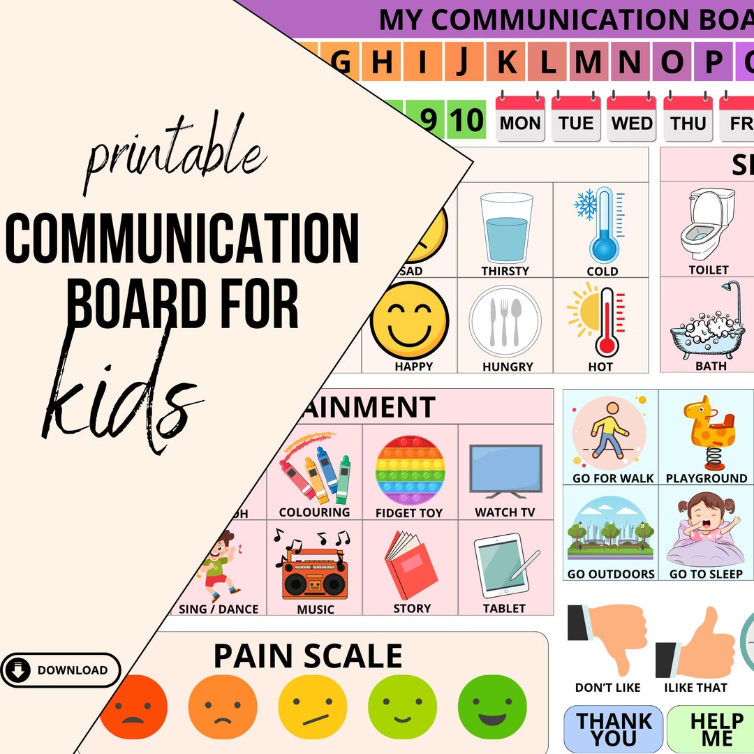 Non Verbal Communication Board for Children Communication Visual Life