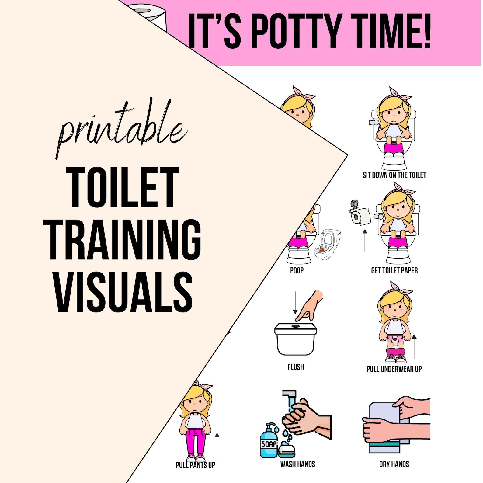 Potty Training Sequence for Girls, Non Verbal Autism, Life Skills for ...