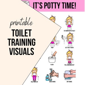 Potty Training Sequence for Girls, Non Verbal Autism, Life Skills for Autistic Child, Special Education Visual Aid, AAC