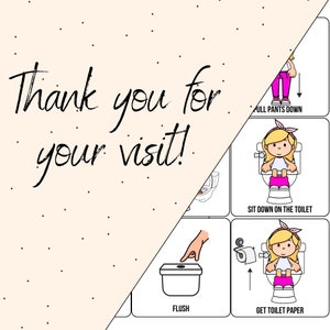 Potty Training Visuals for Girls, Autism Life Skills (digital Download ...