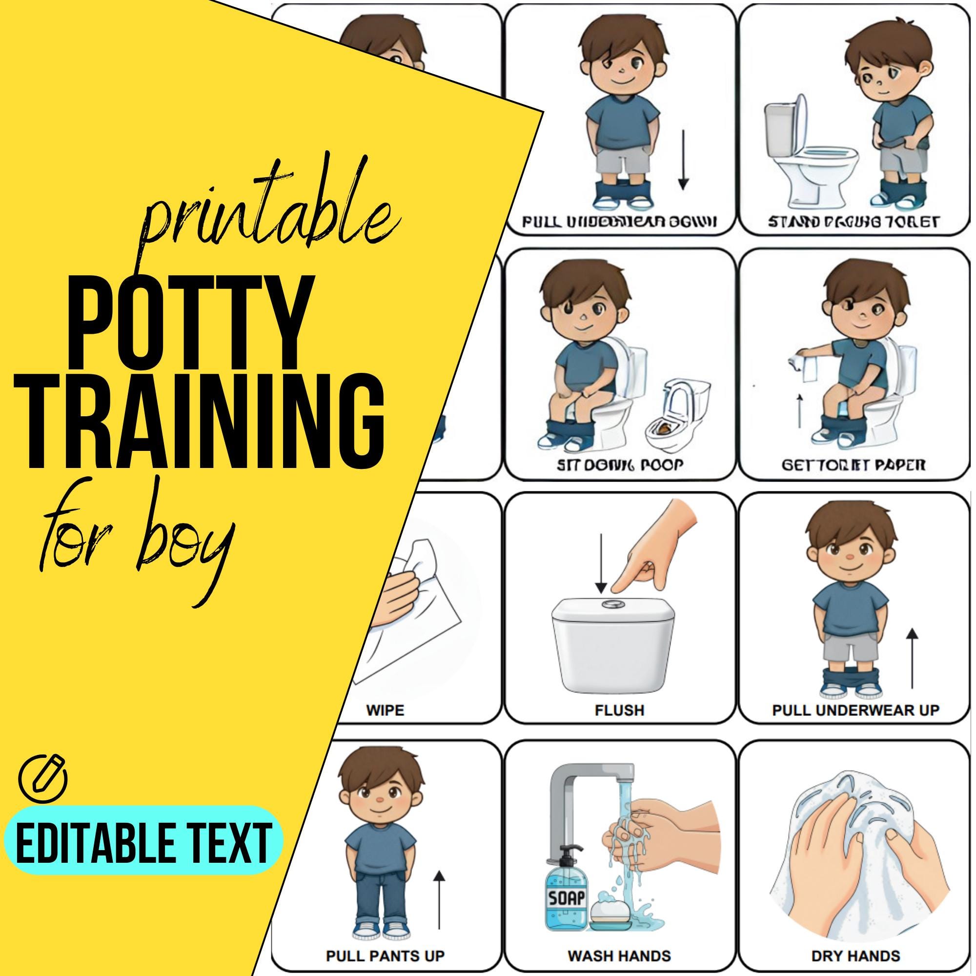 Potty Training Sequence, Autism Visual Aid, Special Education (editable ...