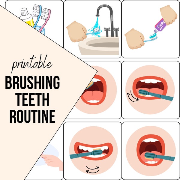 Brush Your Teeth Communication Visual, Dental Health, Life Skills for Autistic Child, Special Needs AAC