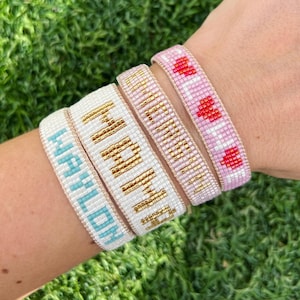 Handmade Seed Bead Bracelet: Personalized Name or Phrase