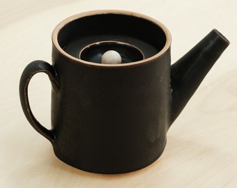 Stacking Ceramics Black Matte Teapot