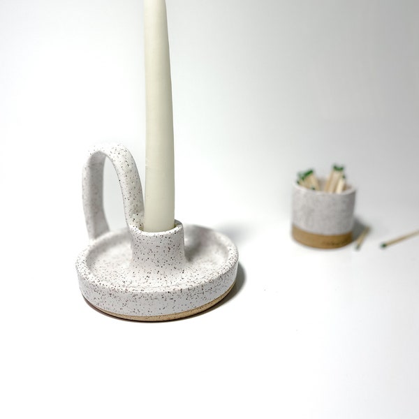Ceramic Candle Taper with Loop