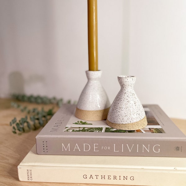 Ceramic Candle Holder With Handle Etsy