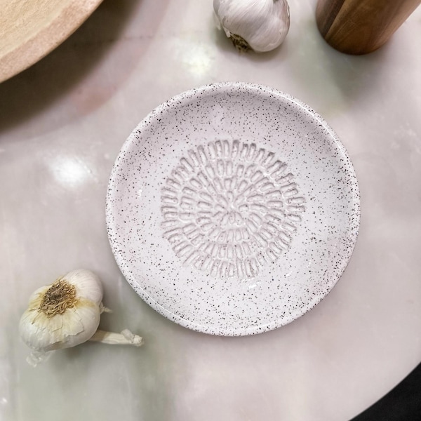 EIKS Keramik-Reibe (Oval) – Für Ingwer, Knoblauch, Wasabi & Gemüse, Inkl. Löffel & Bürste