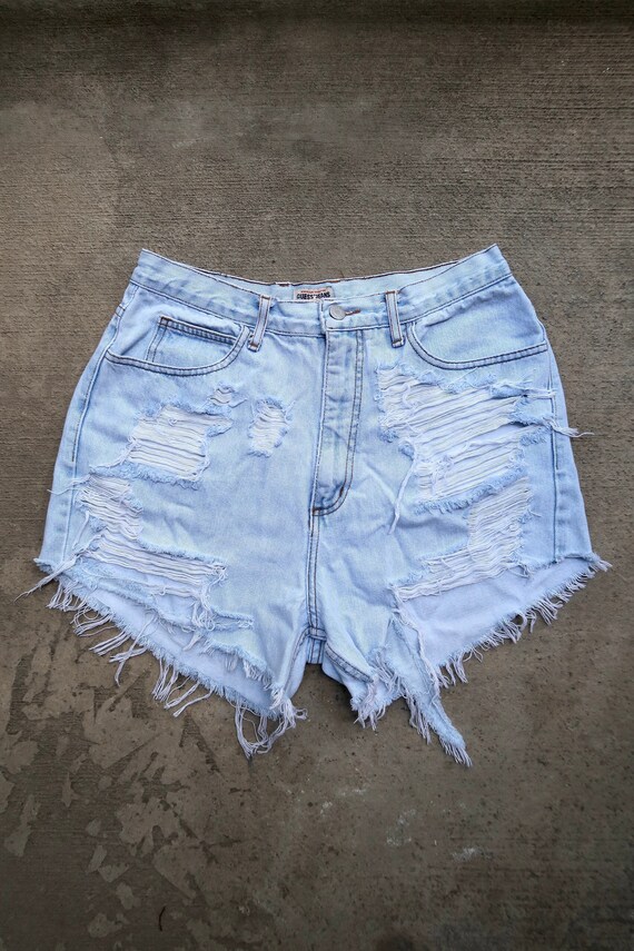 Shorts Reworked Vintage Jean Shorts - Etsy
