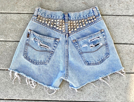 studded jean shorts
