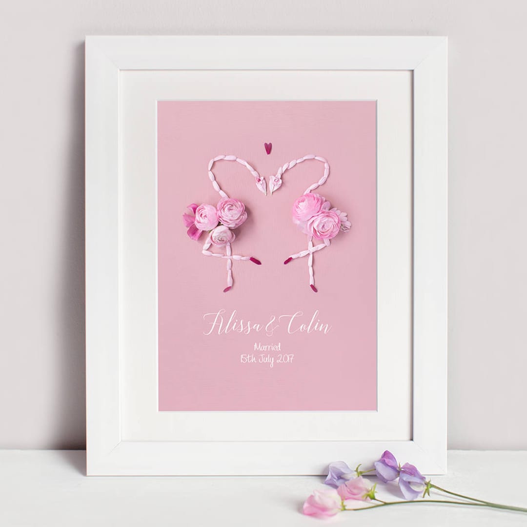 Love Birds Custom Wedding Print Personalised Love Print Etsy