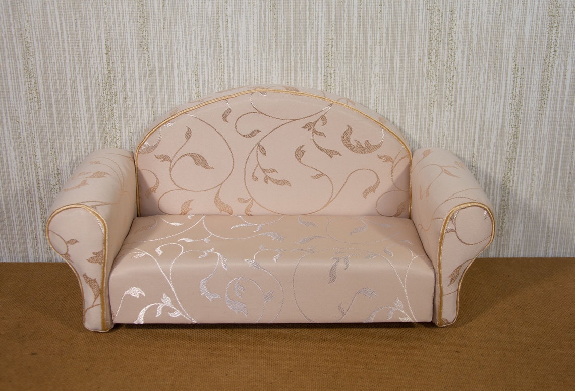 12 Doll sofa/ Beige Barbie sofa /Dollhouse furniture/16 Etsy