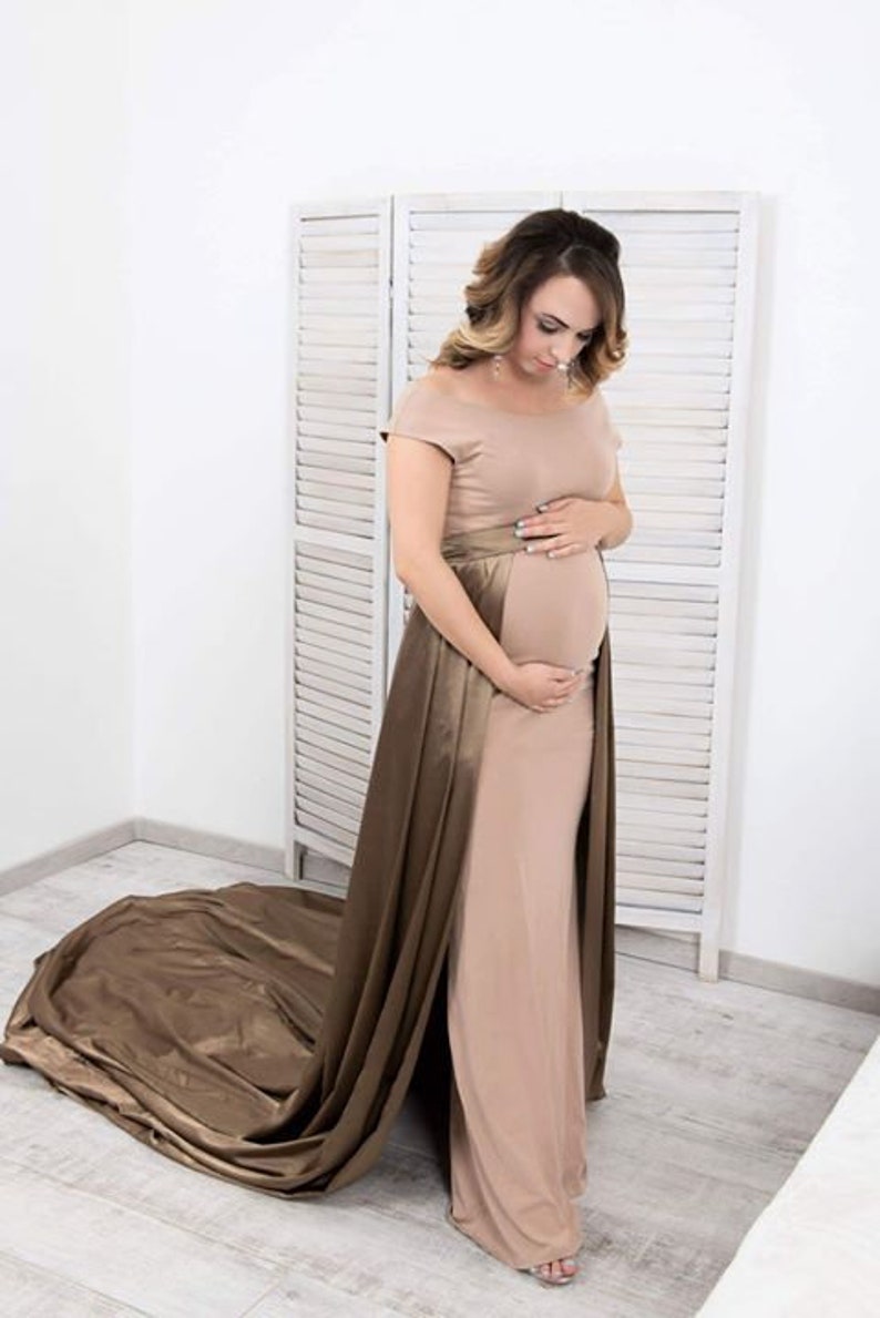 Bronze Maternity Gown With Long Train Pregnancy Dresses for Etsy