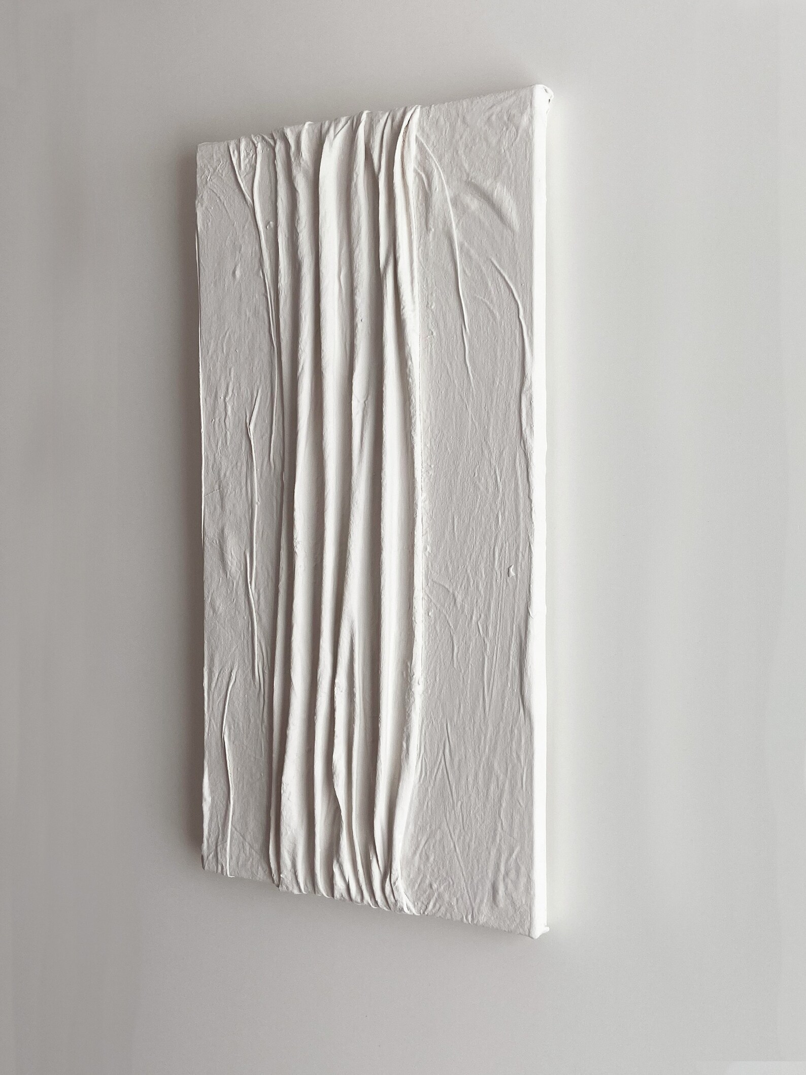 Original White Textured Canvas Wall Art Minimalist Abstract Etsy