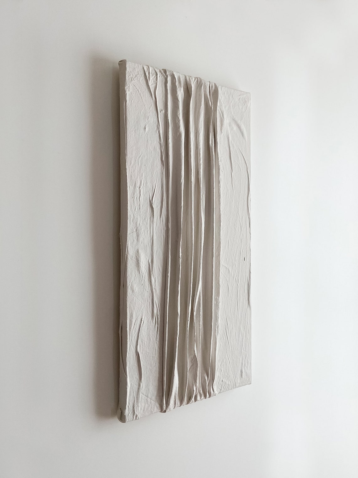 Original White Textured Canvas Wall Art Minimalist Abstract Etsy