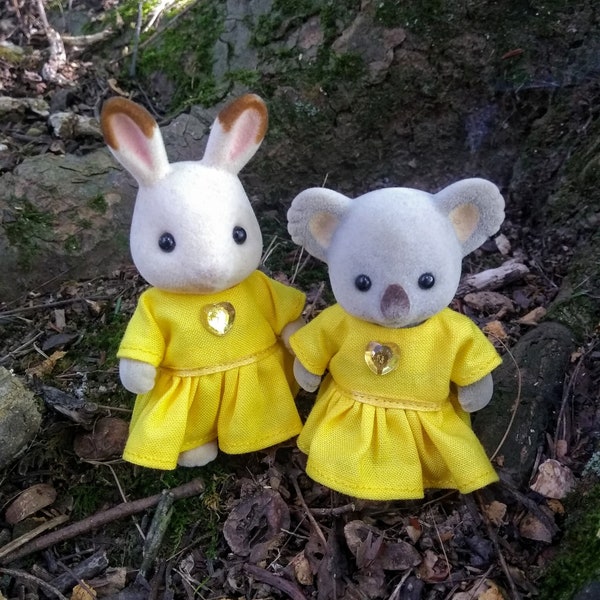 Calico Critters/Sylvanian Families clothes | Sunny Yellow Dress