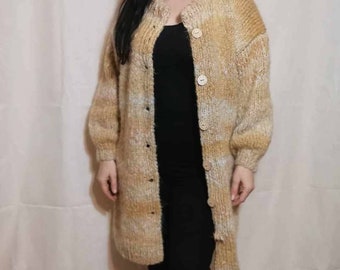 Cárdigan de mohair esponjoso para mujer