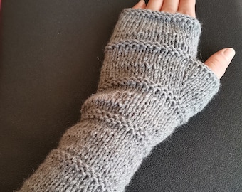 Wool Hand Knitted Fingerless Gloves/Mittens Arm Wrist Warmers