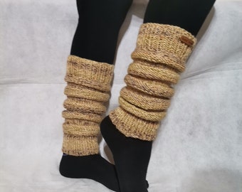 Hand kniteed wool and acrulick leg warmers