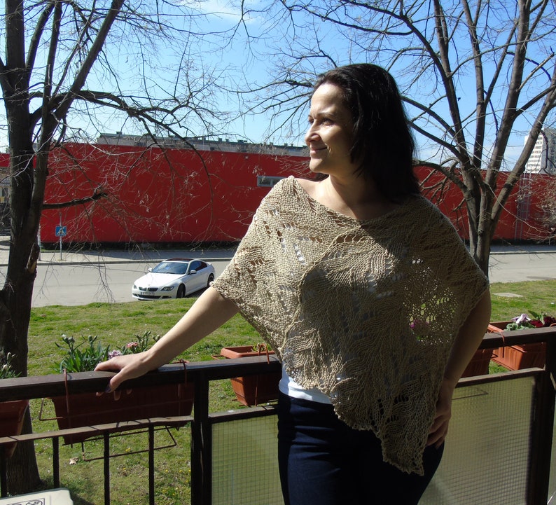 Summer poncho for women summer layers hand knit cotton summer poncho bohemian clothing knit women poncho