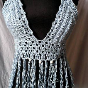 Hand knitted crochet halter top Corset festival Bikini top Beach bra top image 2