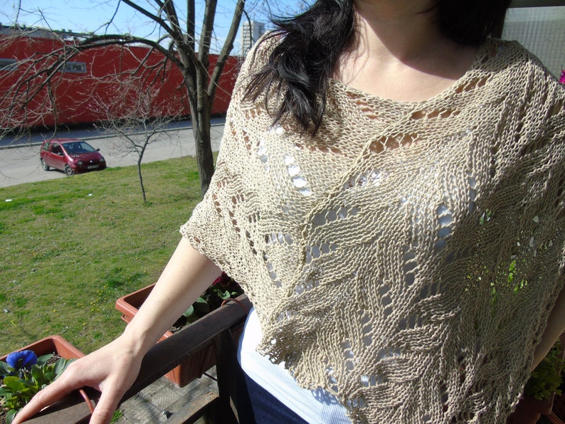 Summer poncho for women summer layers hand knit cotton summer poncho bohemian clothing knit women poncho