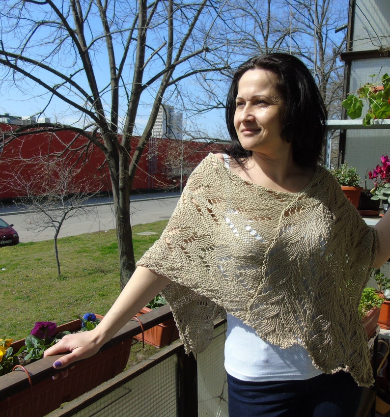 Summer poncho for women summer layers hand knit cotton summer poncho bohemian clothing knit women poncho