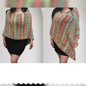 Summer poncho, women&#39;s poncho, colorful poncho, boho poncho, worn two ways, cotton poncho