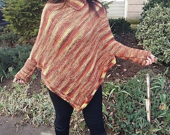 Gestrickter Damen Poncho, handgemachter Poncho, Mohair Poncho, DamenPoncho