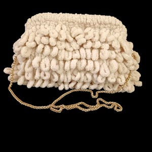 Handmade knitted Puffy bag Puffy Bag,Handmade Bag,Chunky Bag,Yarn Bag,Frame Bag Puffy Clutch bag