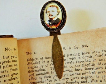 Edgar Allan Poe Portrait Gothic Bronze Bookmark Page Keeper4F