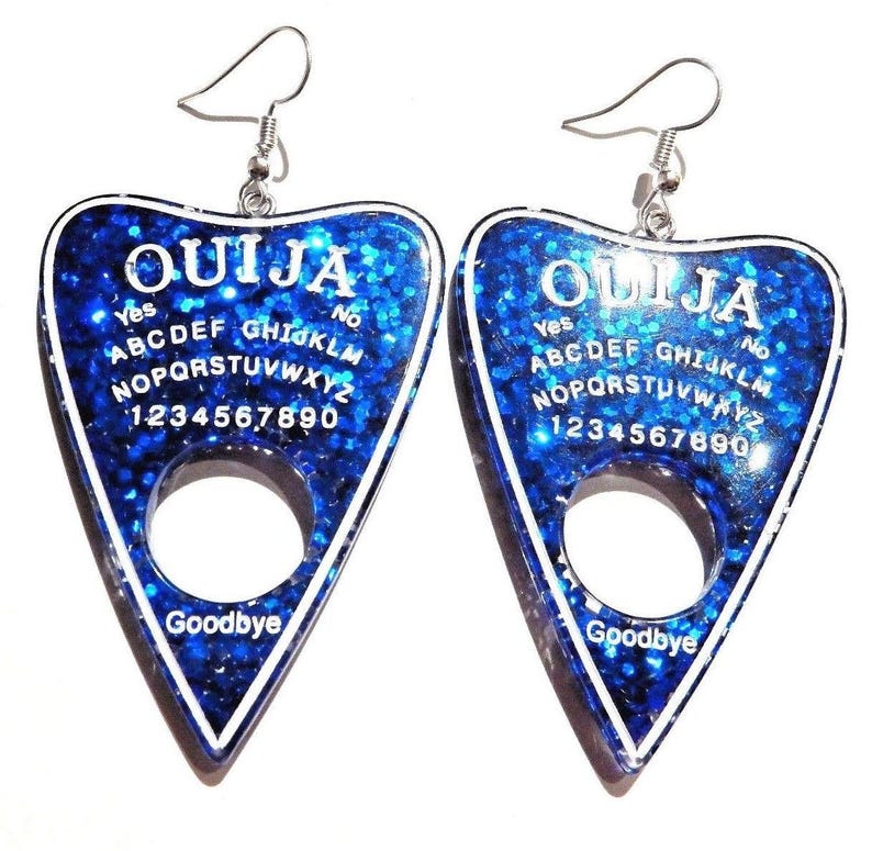 Ouija Board Planchette Glitter Epoxy Earrings With Etsy