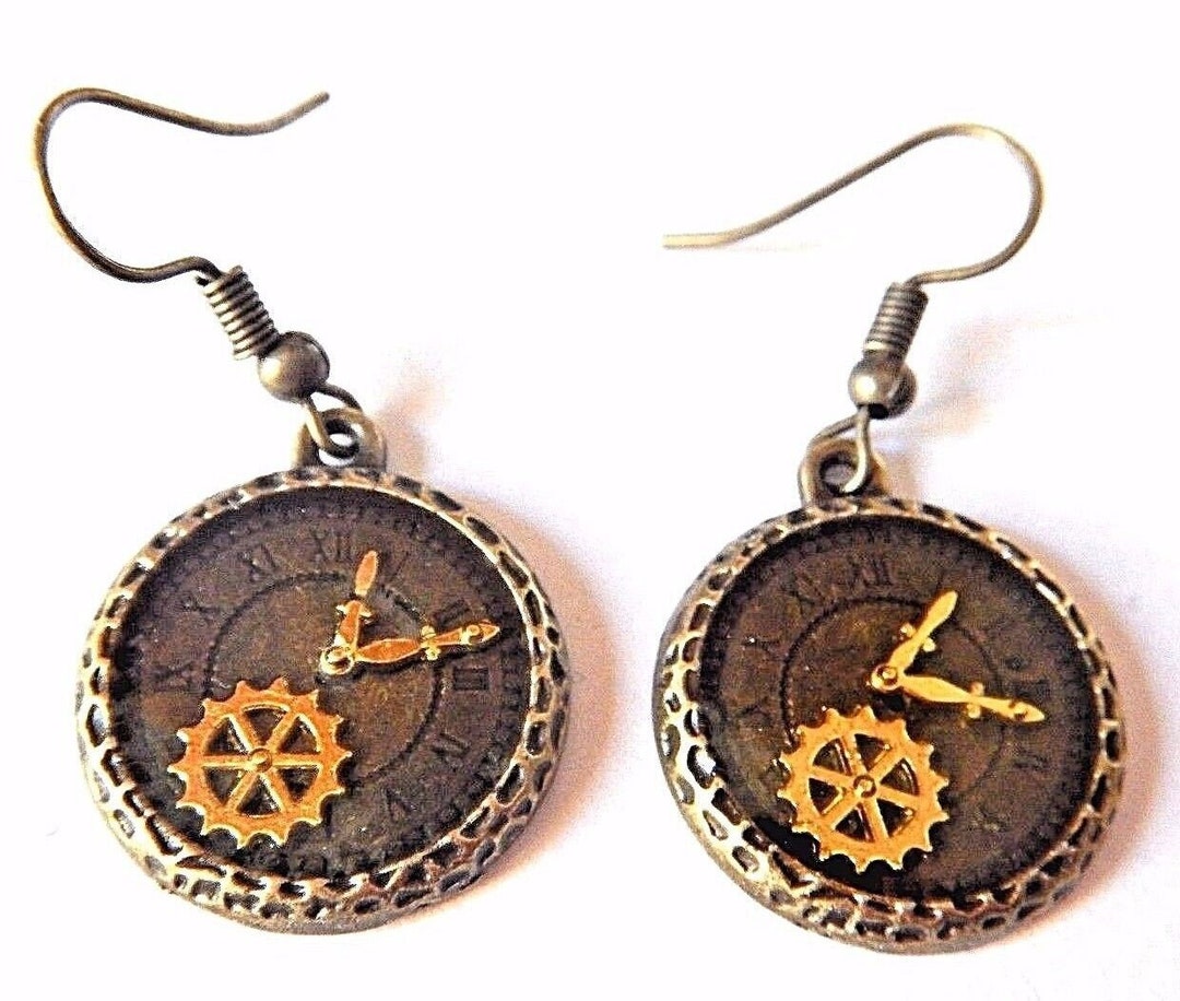 Steampunk Ohrringe Mit Zahnrad-Design – Einzigartiger Schmuck Für Individuelle Styles, 1 Paar
