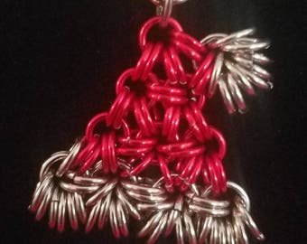 Handmade Anodized Aluminum Chainmaille Christmas Santa Hat Pendant