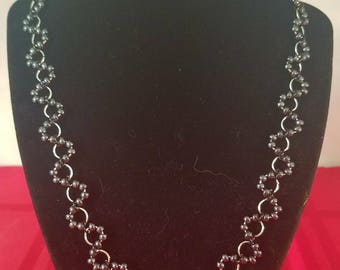 Handmade Chainmaille & Stainless Steel and Anodized Aluminum Beaded Necklace