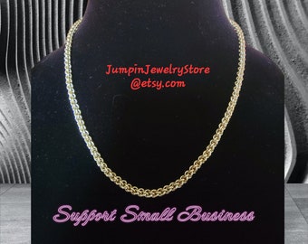 Golden Anodized Aluminum Chainmaille Necklace