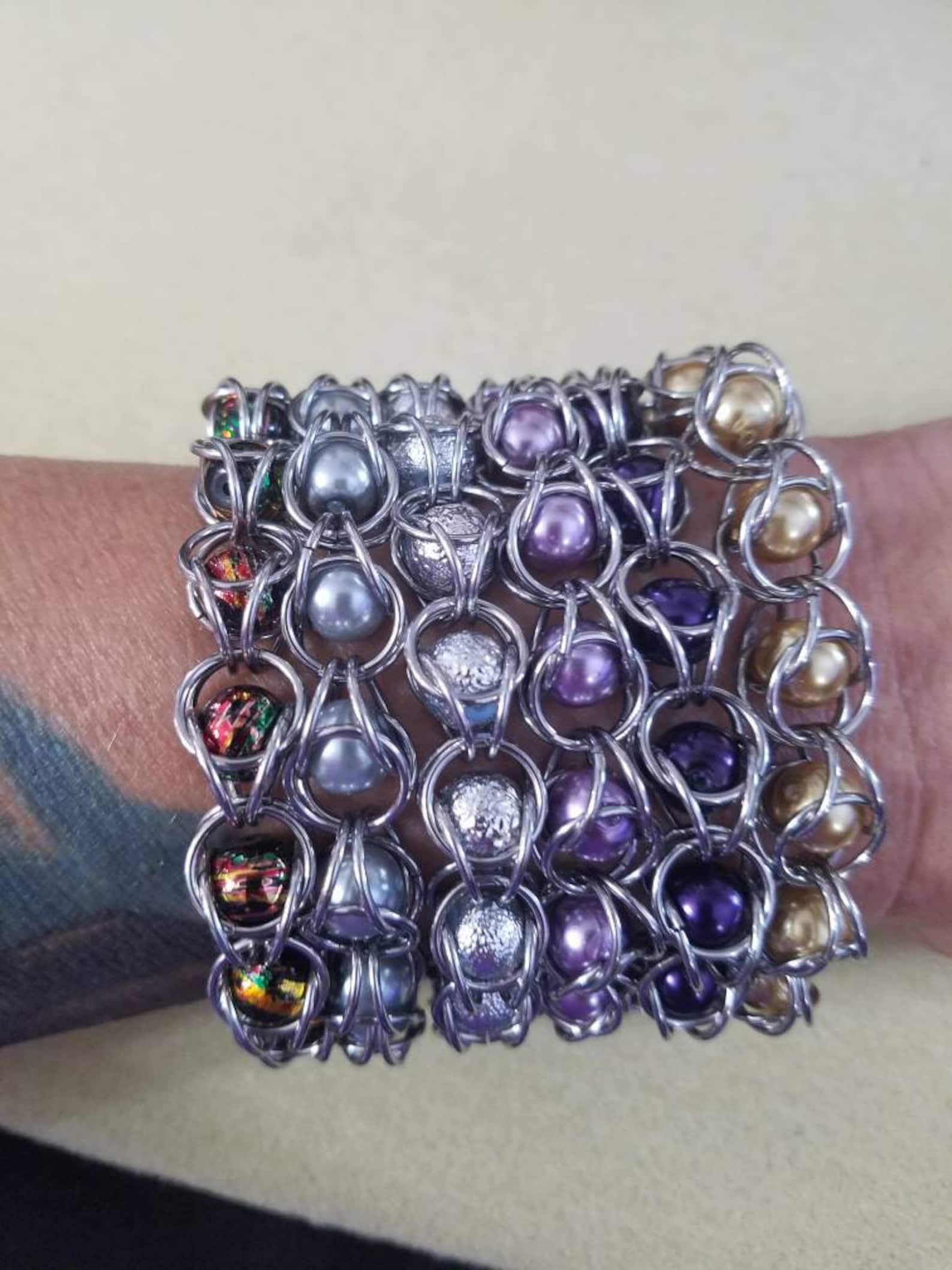 Handmade Captured Bead Stainless Steel Chainmaille Bracelet - Etsy